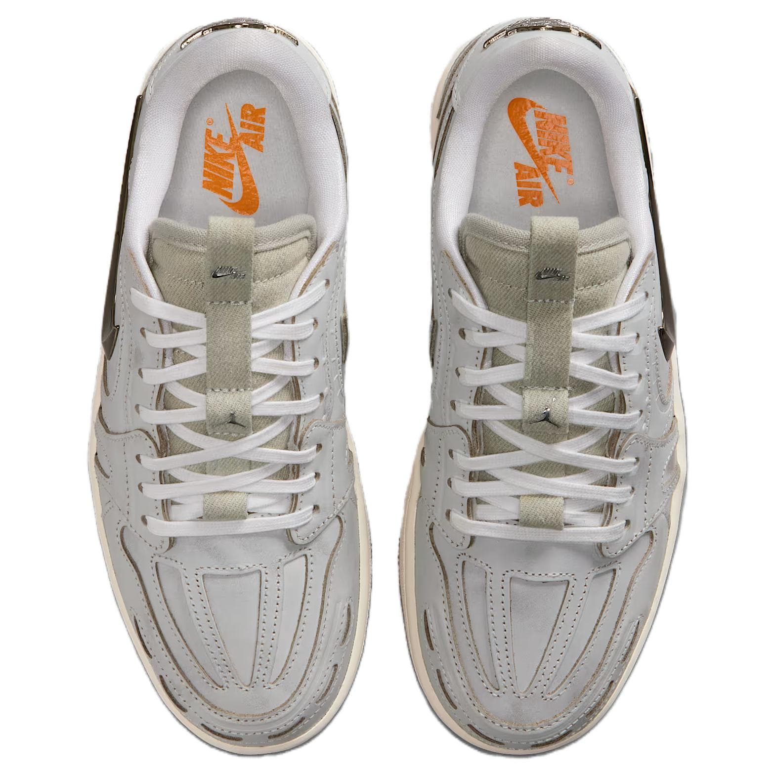 Ретро баскетбольные кроссовки Jordan Air Jordan 1 Low Топ Винтажные Баскетбольные Кроссовки Женские Светло-Серые - изображение 4