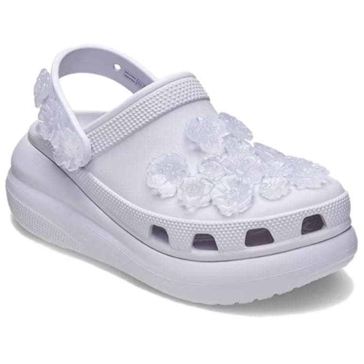Сабо Crocs Crush Прозрачный Цветочный Sabo Резиновые Женские Иней Фиолетовый - изображение 2