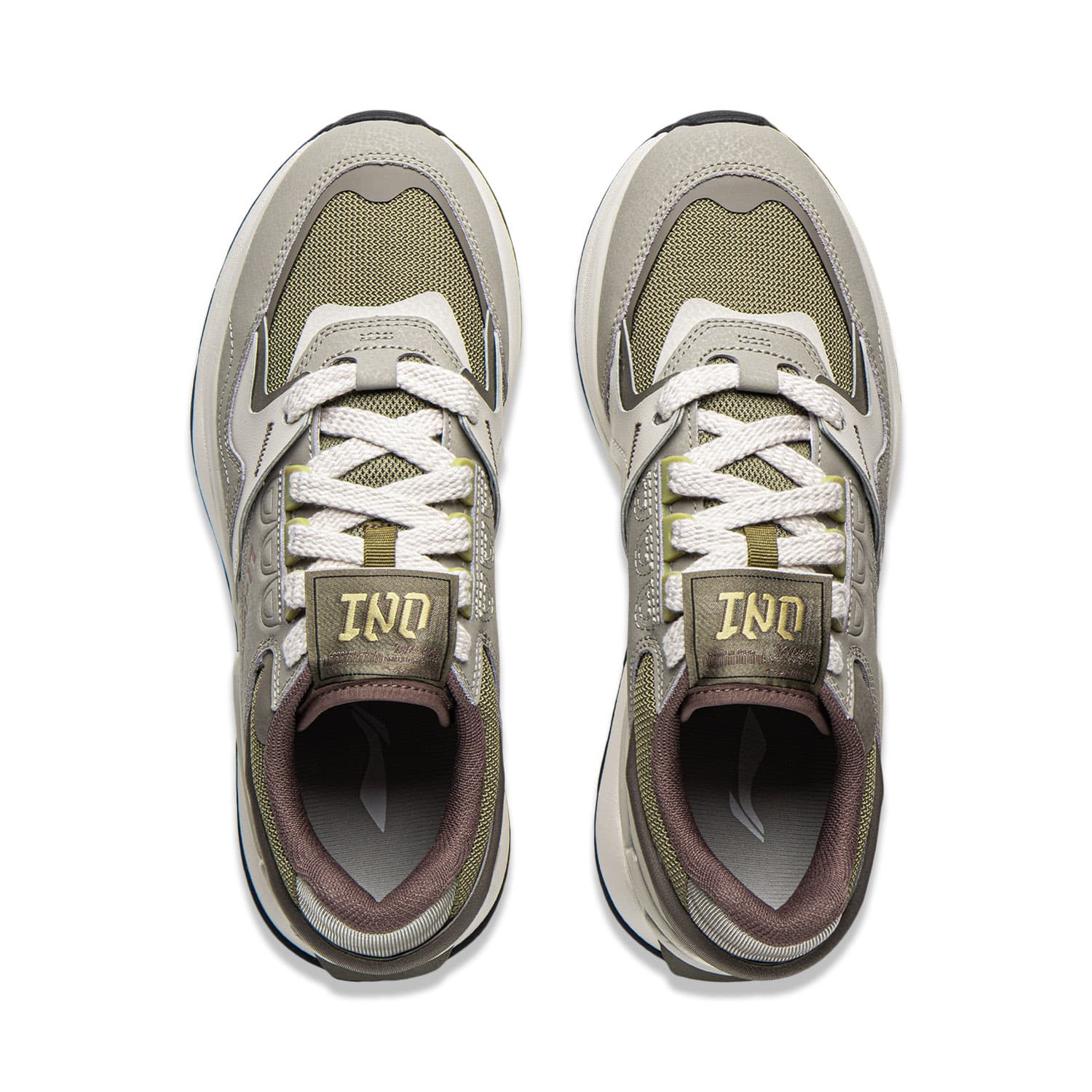 Кроссовки Li NING 001 Original Aspiration V2 Oтскок Low Топ Повседневная обувь Мужской Серо-зеленый - изображение 4