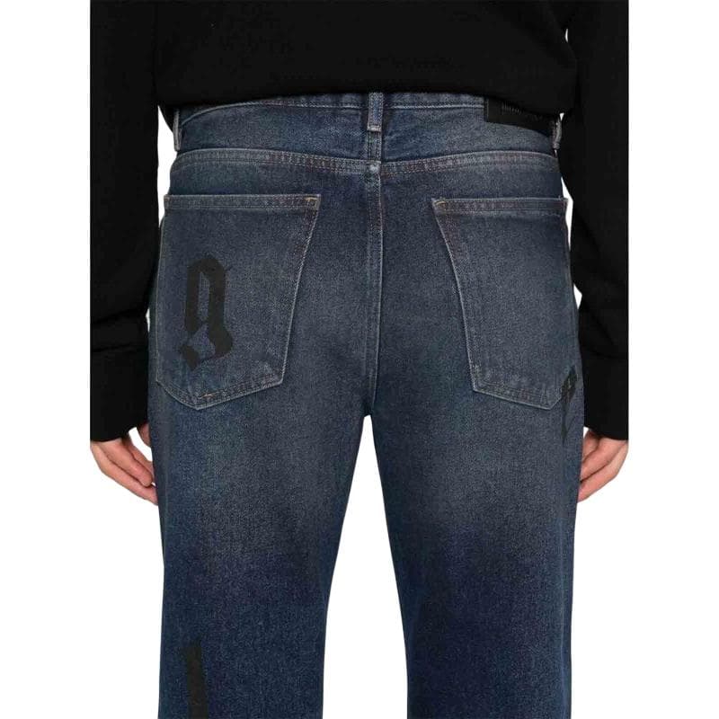 Штаны PALM ANGELS Blue Men's Jeans PALM ANGELS Синий Мужские Джинсы - изображение 2