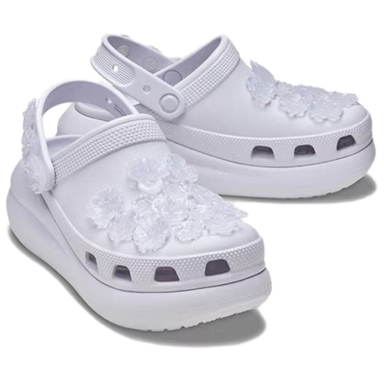 Сабо Crocs Crush Прозрачный Цветочный Sabo Резиновые Женские Иней Фиолетовый - изображение 3