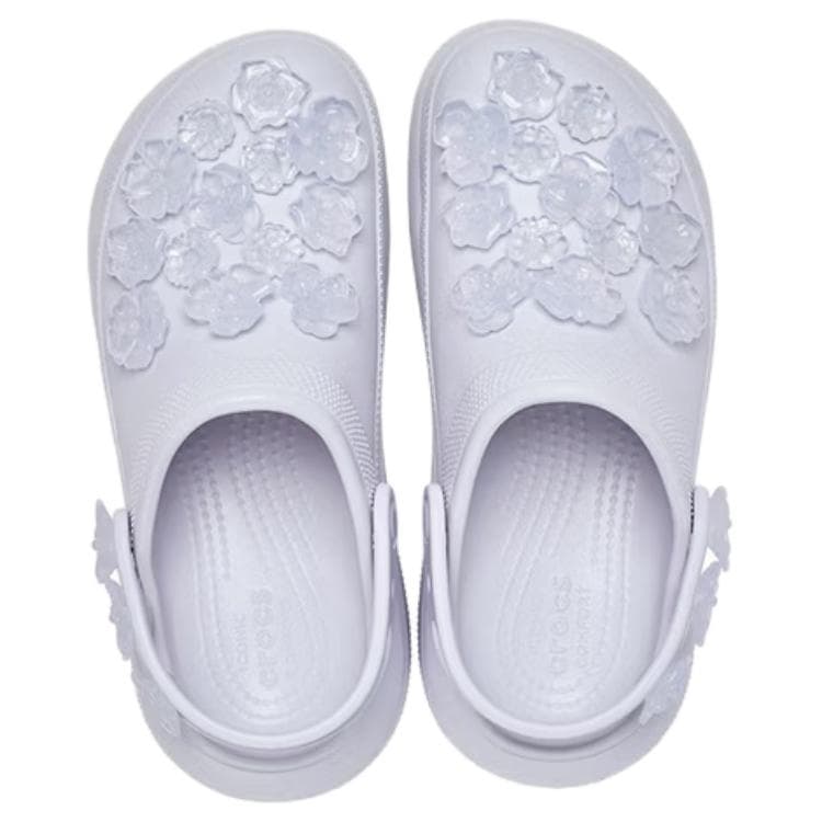Сабо Crocs Crush Прозрачный Цветочный Sabo Резиновые Женские Иней Фиолетовый - изображение 4