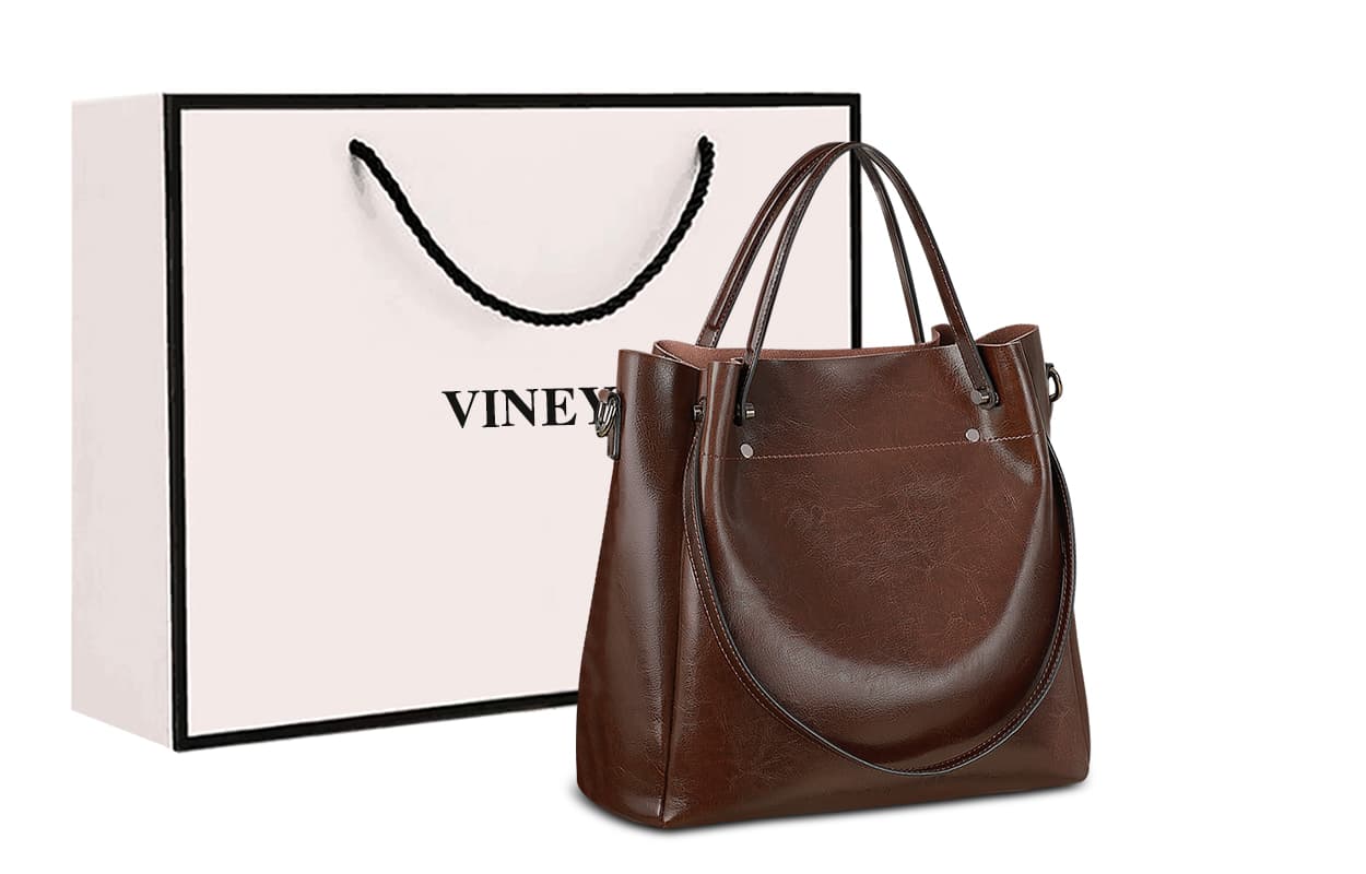 Мини-сумка VINEY Коровья кожа Сумки через плечо Женские Кофе - изображение 2