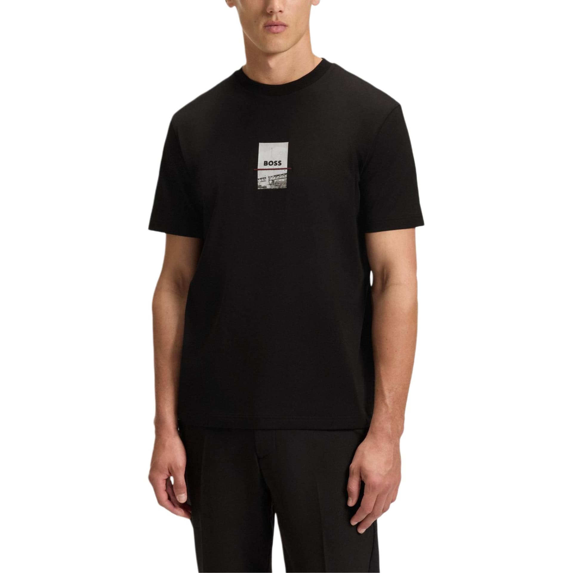 Футболка Hugo Boss Мужские Черные Рубашки - изображение 2