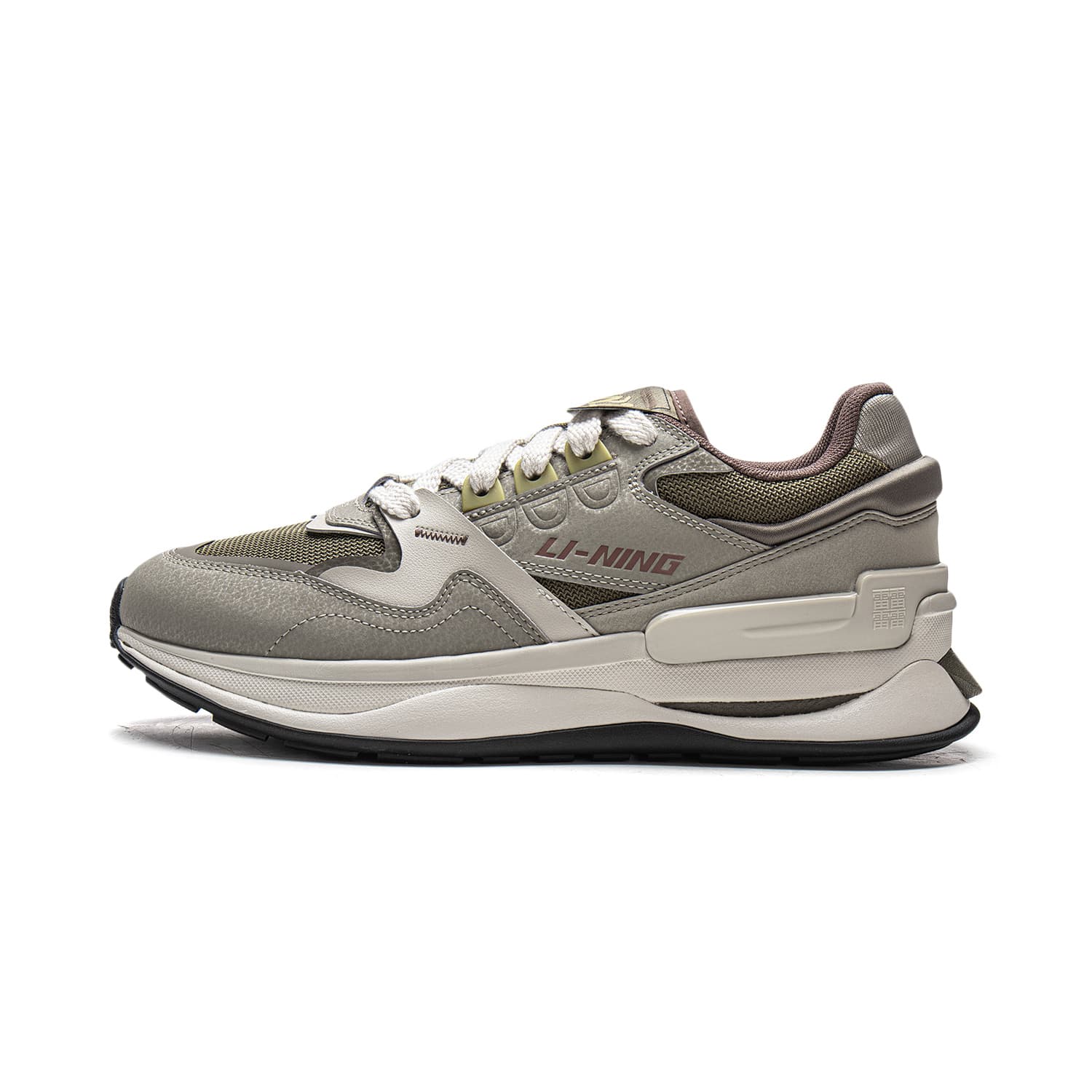 Кроссовки Li NING 001 Original Aspiration V2 Oтскок Low Топ Повседневная обувь Мужской Серо-зеленый - изображение 1