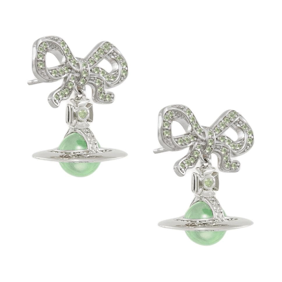 Серьги Серьги-гвоздики Vivienne Westwood Женские Светло-зеленый цвет травы Серебряный - изображение 3