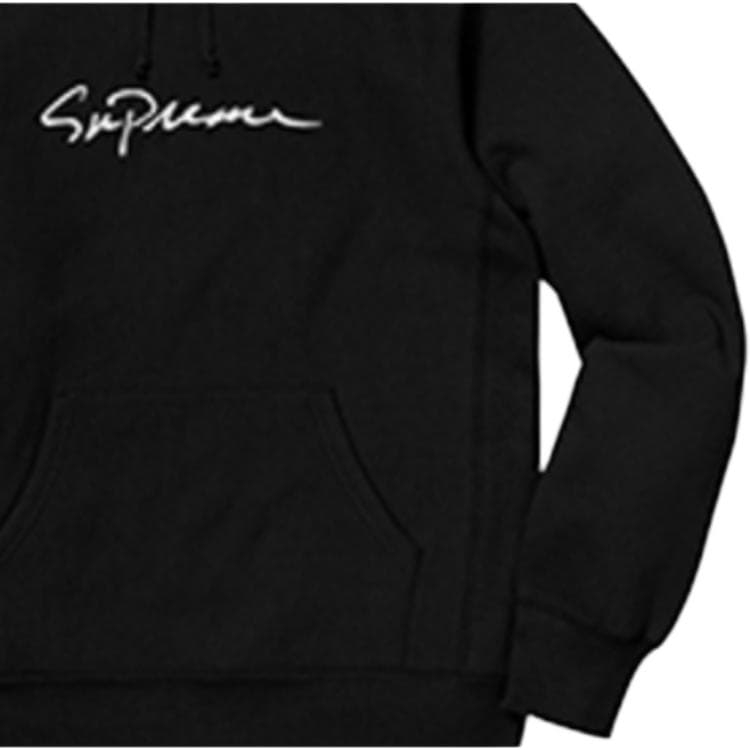 Кофта Supreme FW18 Classic Script Hooded Sweatshirt Black - изображение 2