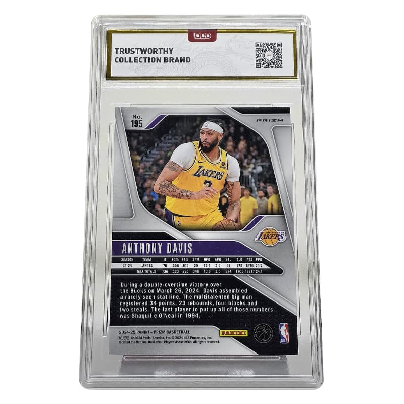 PANINI Подписанная карта Энтони Дэвиса 24 Last Prizm Ice Shatter Коллекция Грейдированные карты 1 шт - изображение 2