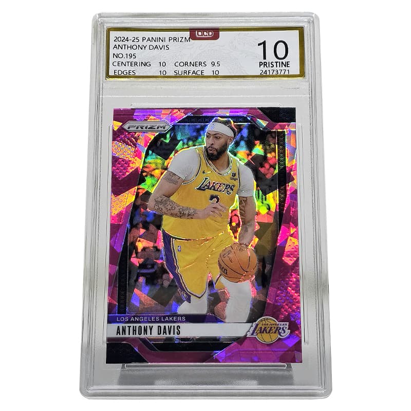 PANINI Подписанная карта Энтони Дэвиса 24 Last Prizm Ice Shatter Коллекция Грейдированные карты 1 шт - изображение 1