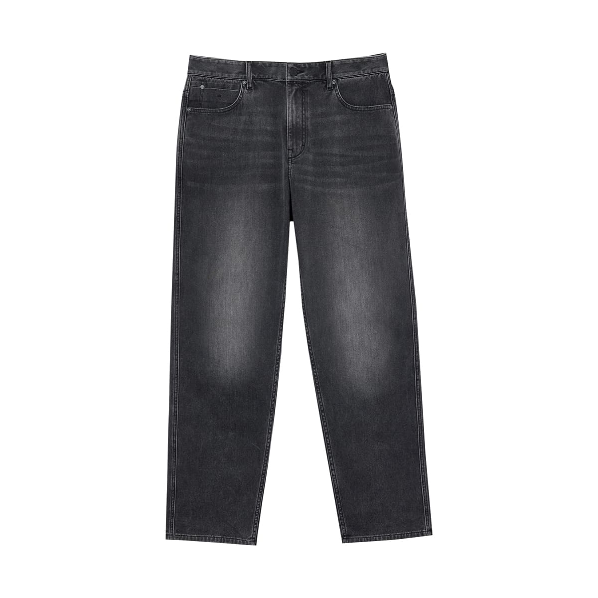 Штаны JACK&JONES Модные состаренные джинсы с эластичным свободным покроем и металлическим эффектом - изображение 1