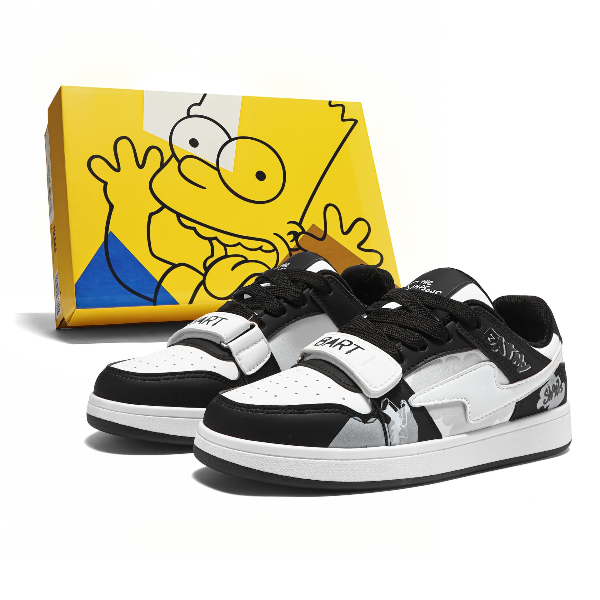 Кроссовки The Simpsons Симпсоны Стиль кампуса Юность Парный Молния Повседневная обувь для скейтборда Покрытие Противоскользящая износостойкая Классический на платформе Увеличение роста Баланс Унисекс - изображение 1