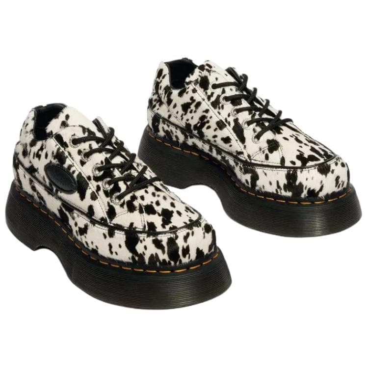 Dr.Martens Buzz Кожа Повседневные кожаные туфли Женские Черный Белый - изображение 3