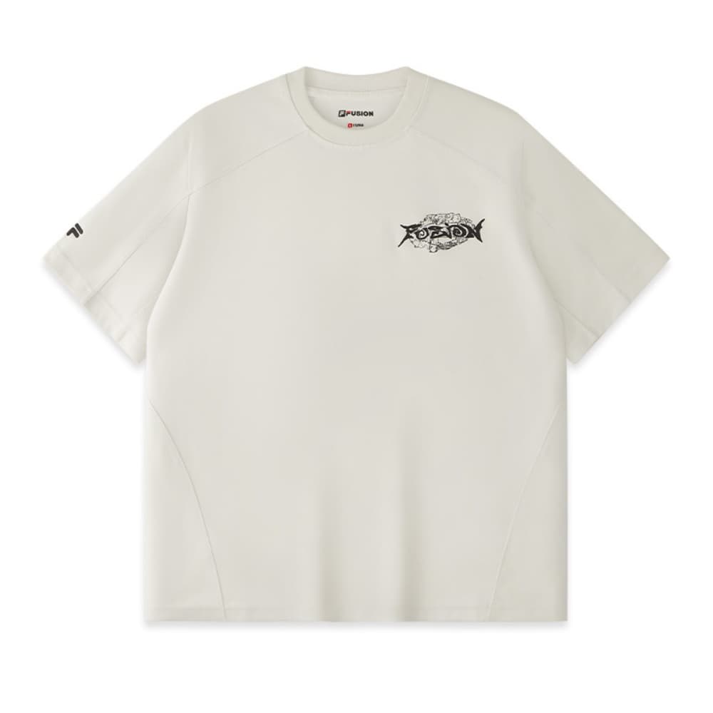 Футболка FILA FUSION URBAN TECH T Рубашка Мужская Кокосовый сок Белый хаки - изображение 2