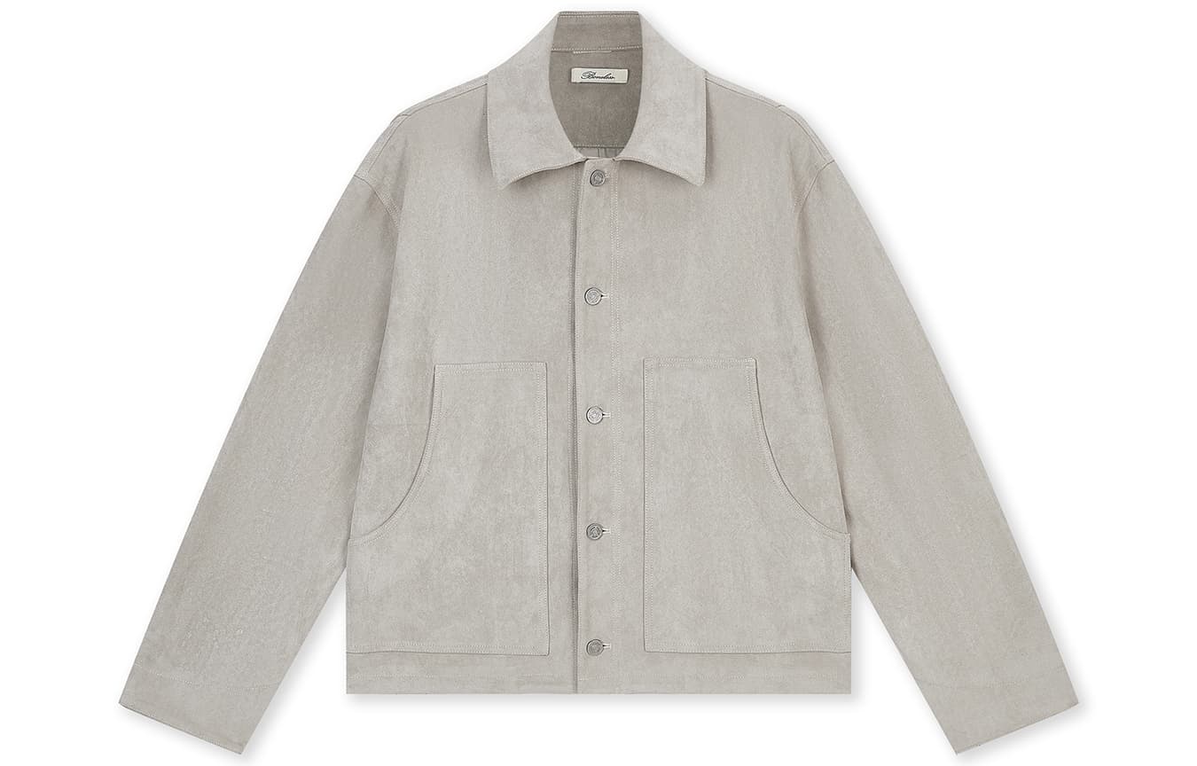 Куртка BONELESS Retro замша укороченный тренч с отложным воротником Cleanfit свободная куртка Унисекс - изображение 1