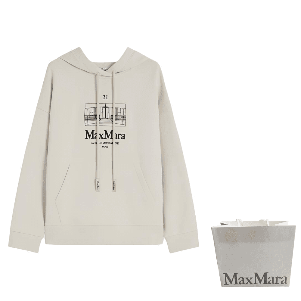 Худи MaxMara SS26 Женская толстовка с капюшоном и шнурком, длинный рукав, трикотаж - изображение 2