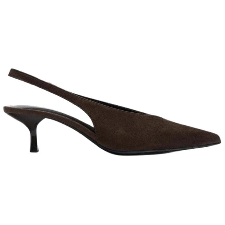 Туфли ZARA Узкий каблук Высокие каблуки 6 см Женские Коричневый - изображение 2