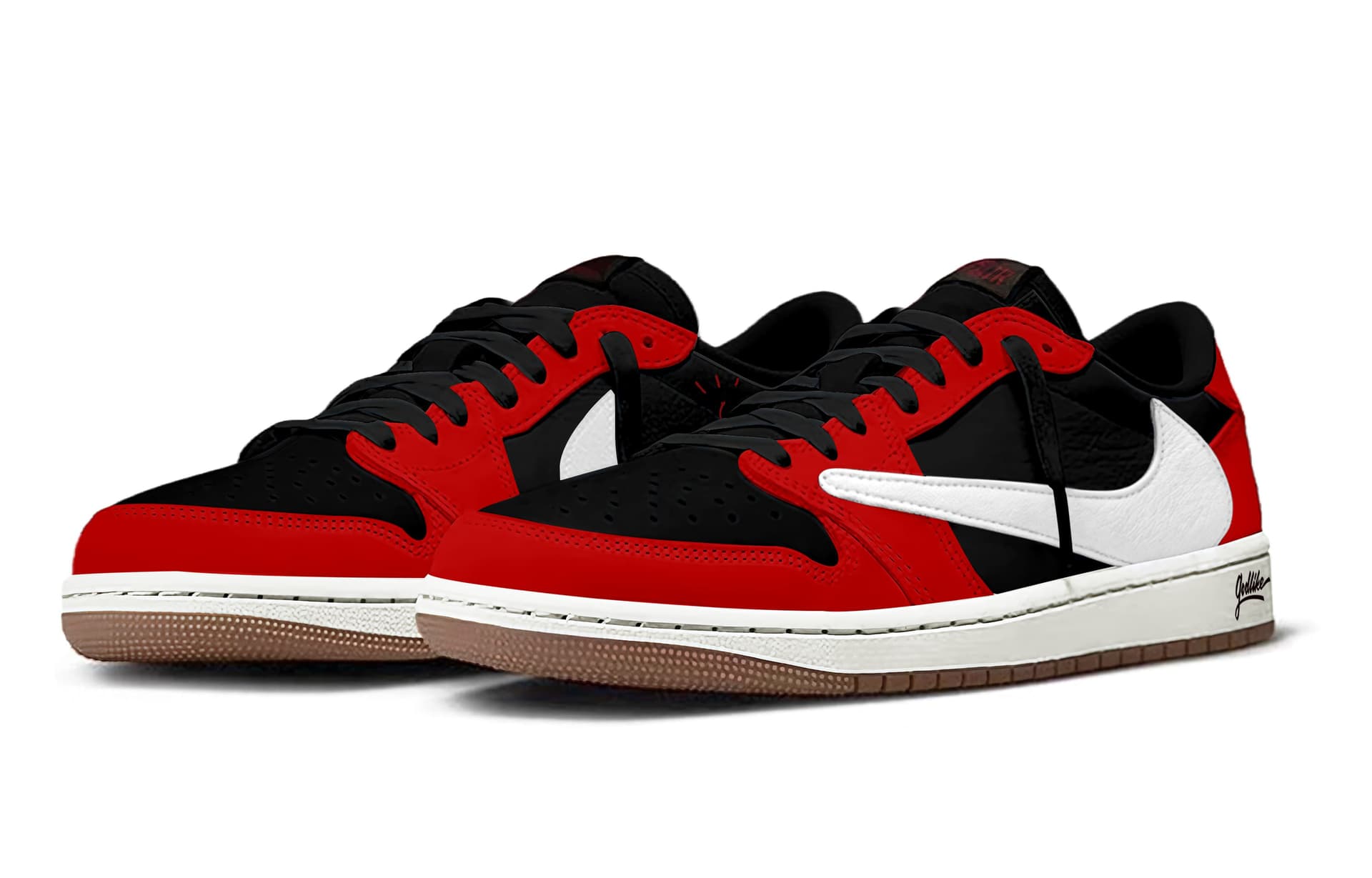 Ретро баскетбольные кроссовки Travis Scott x Jordan Air Jordan 1 - изображение 3