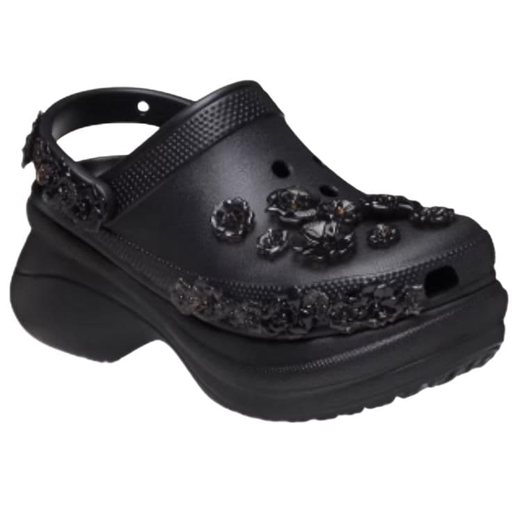 Сабо Crocs Bae Прозрачный Цветочный Clog Сабо Резиновые Женские Черные - изображение 3