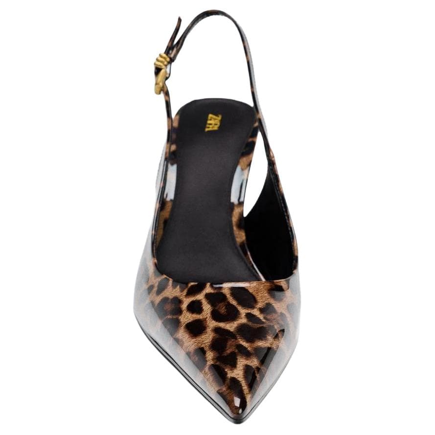 Туфли ZARA PU (полиуретан) Узкий каблук Высокие каблуки 10 см Женский Леопардовый принт - изображение 5