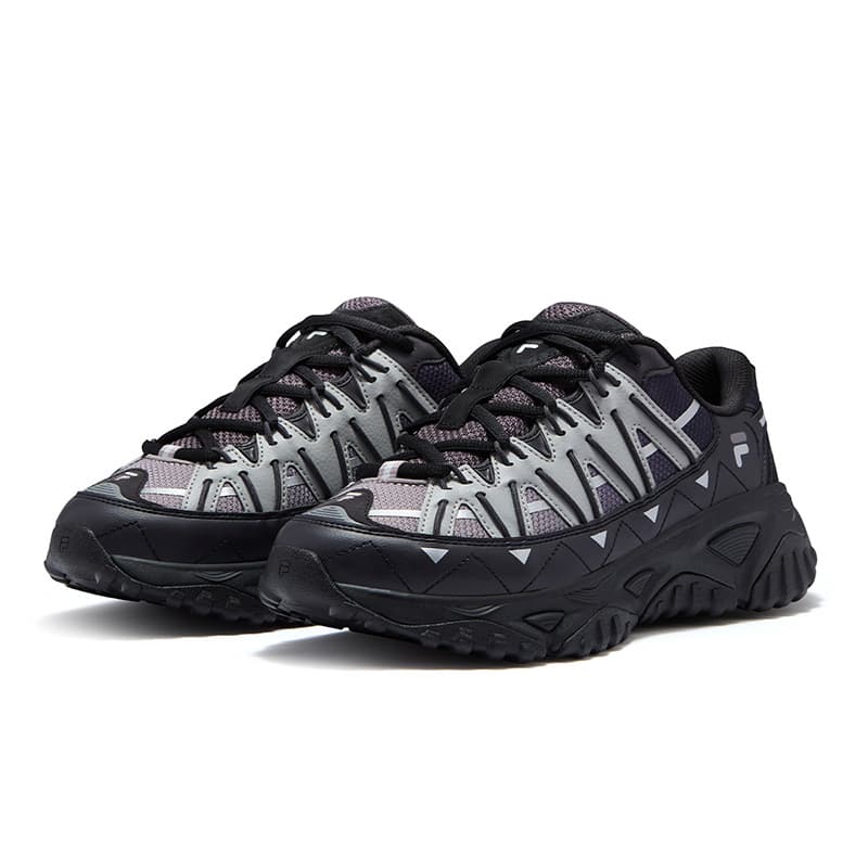Кроссовки FILA FUSION FREEROAM Wander Shoes Лоу-топы Повседневная обувь Женские Черный Белый Орхидея Голубино-серый - изображение 3