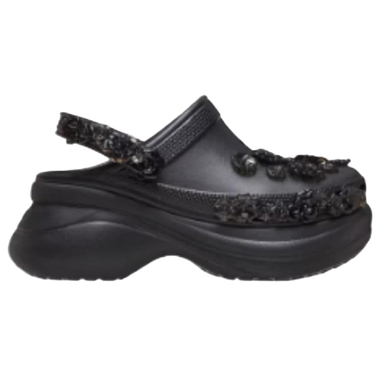 Сабо Crocs Bae Прозрачный Цветочный Clog Сабо Резиновые Женские Черные - изображение 2