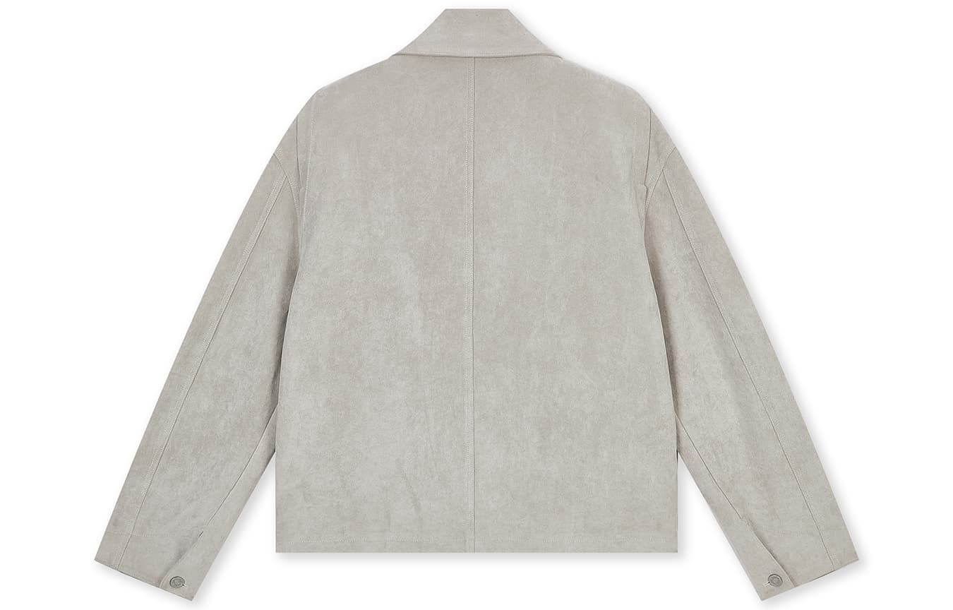 Куртка BONELESS Retro замша укороченный тренч с отложным воротником Cleanfit свободная куртка Унисекс - изображение 2