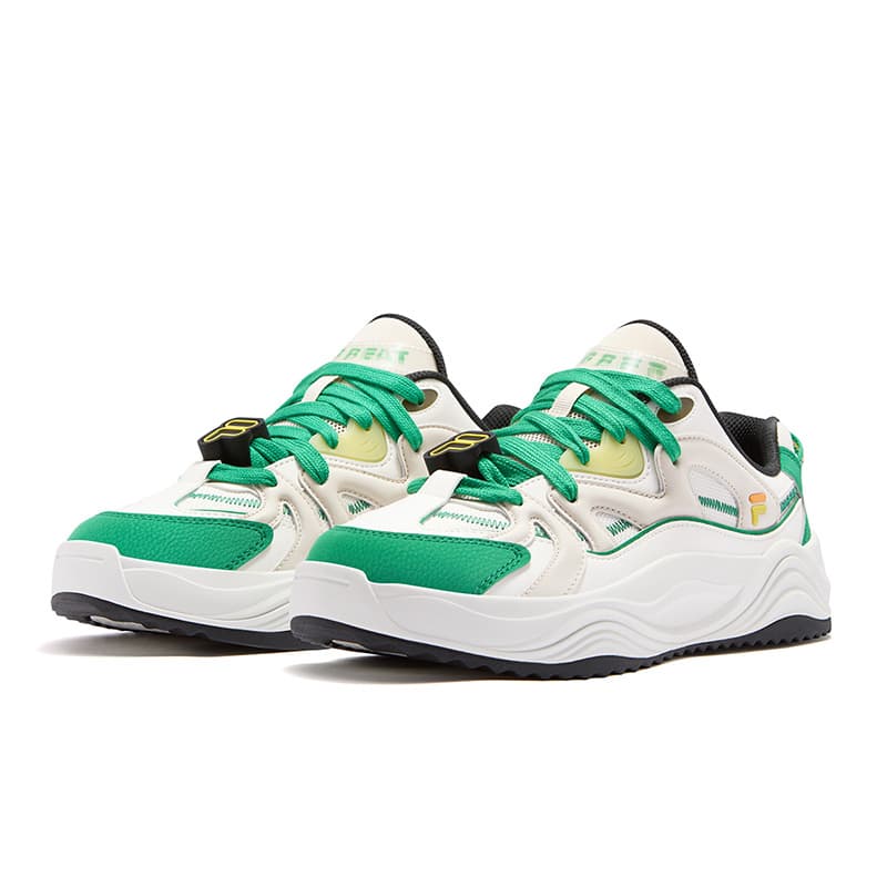 Кроссовки FILA FUSION TARANTO Melody Shoes Текстиль Синтетическая кожа Скейтборд Обувь Мужская Белый Зеленый - изображение 3