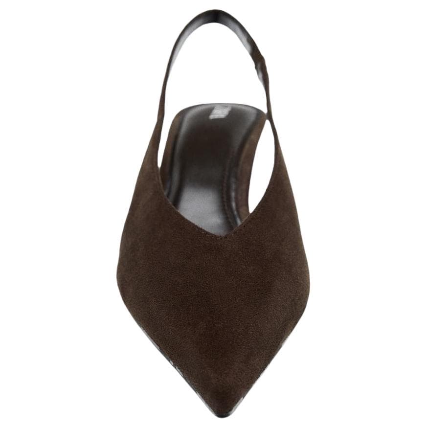 Туфли ZARA Узкий каблук Высокие каблуки 6 см Женские Коричневый - изображение 5