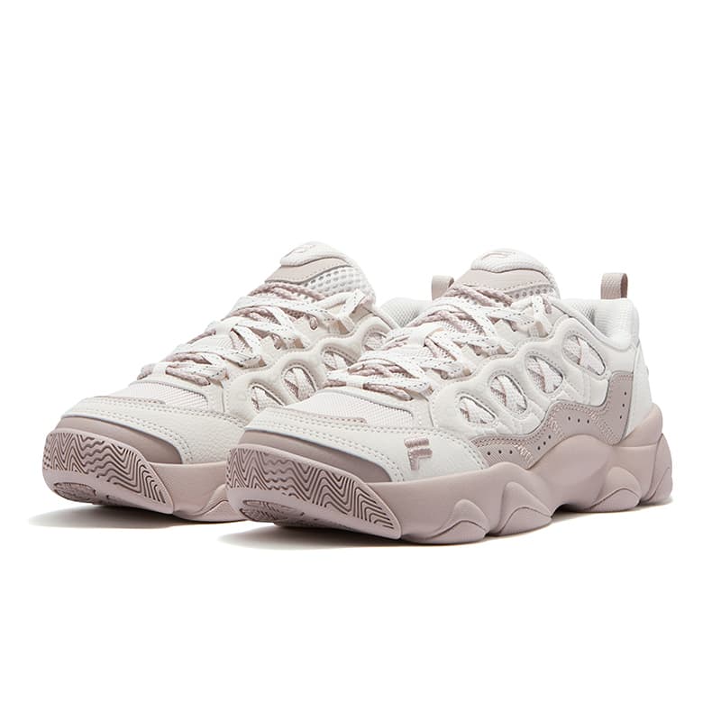 Кроссовки FILA FUSION WATERBEAR Bear Paw Shoes визуально увеличивает рост Низкие кеды с толстой подошвой Женские Белые Розовые - изображение 3