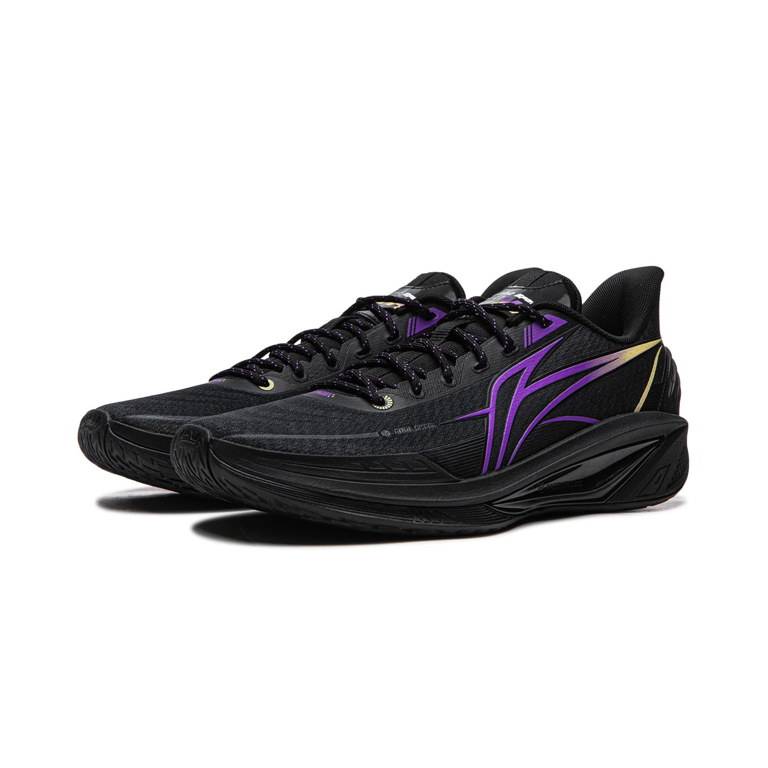 Кроссовки для баскетбола Li NING Light Speed 4 Ткань Low Топ Баскетбольные кроссовки Мужской Черно-фиолетовый - изображение 4