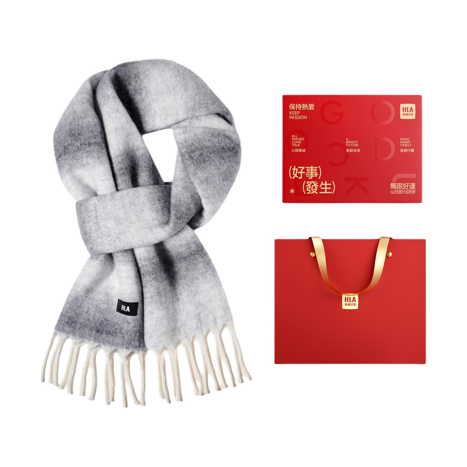 Шарф HLA Акрил Полиамид Sheep Wool Knit Платки Унисекс - изображение 1