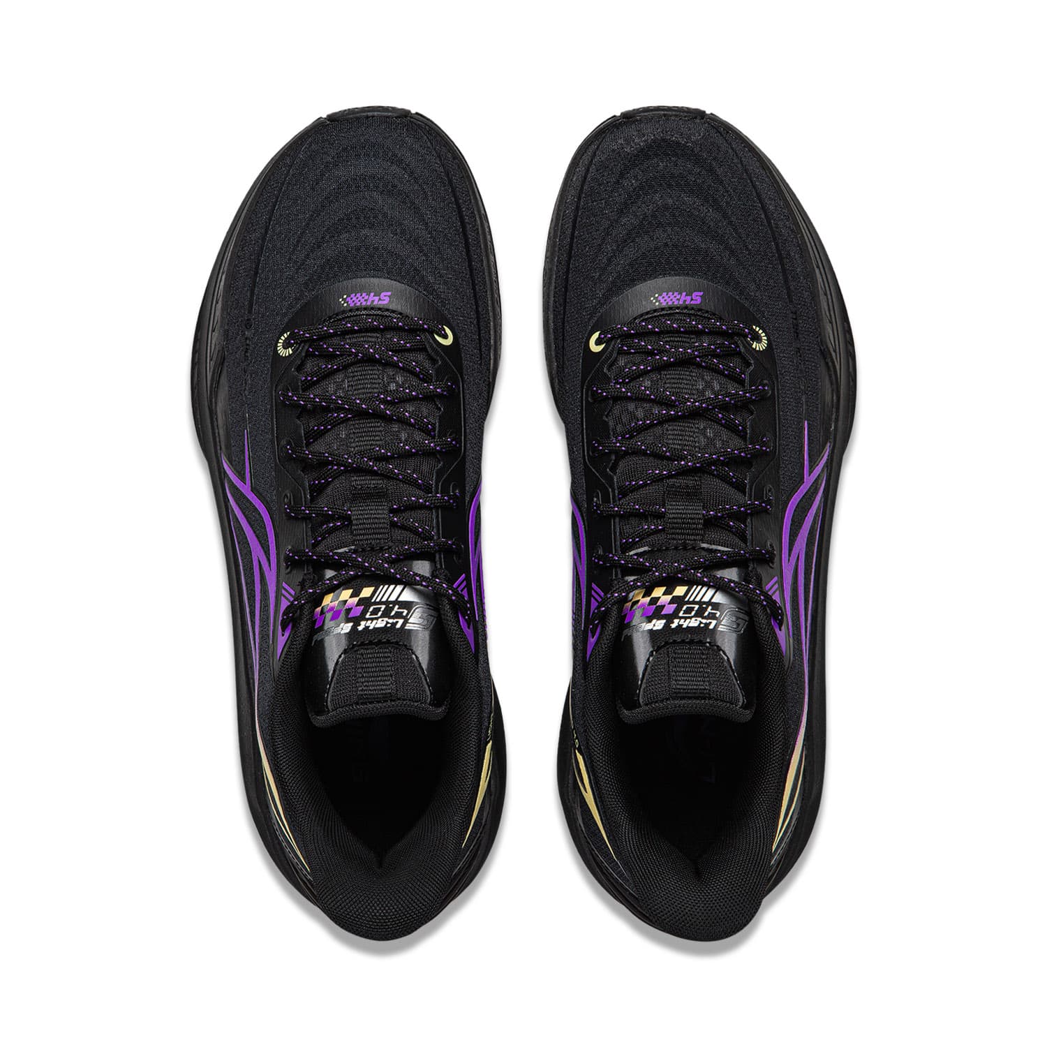 Кроссовки для баскетбола Li NING Light Speed 4 Ткань Low Топ Баскетбольные кроссовки Мужской Черно-фиолетовый - изображение 3