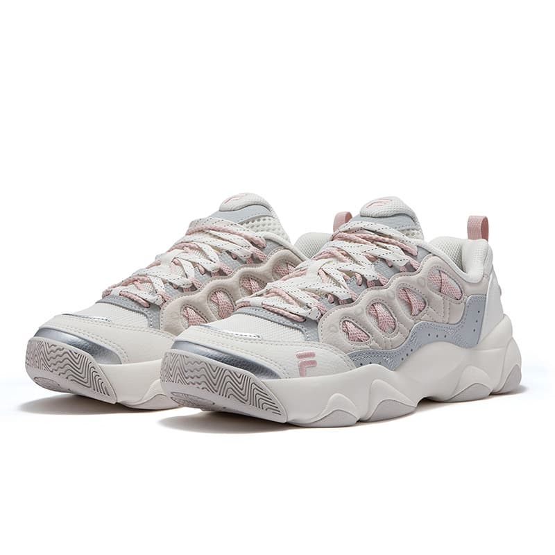 Кроссовки FILA FUSION WATERBEAR Bear Paw Shoes визуально увеличивает рост Низкие массивные кроссовки Женские Белый Серый - изображение 3