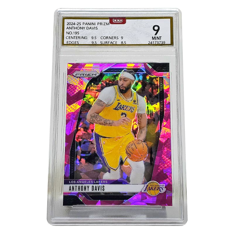 PANINI Подписанная карта Энтони Дэвиса 24 Last Prizm Ice Shatter Коллекция Грейдированные карты 1 шт - изображение 3