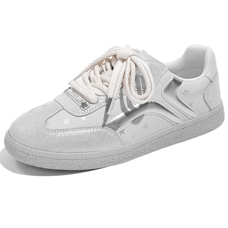 Кроссовки TUOPIN Pai Shoes Серебряный Кружево Балет Стиль Звезда Обувь Немецкие армейские кроссовки Женские - изображение 3