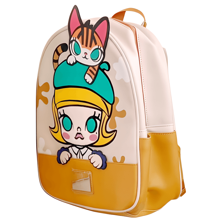 POP MART Amusement Park Collection Молли Ограниченный кожаный рюкзак Трендовые продукты - изображение 2