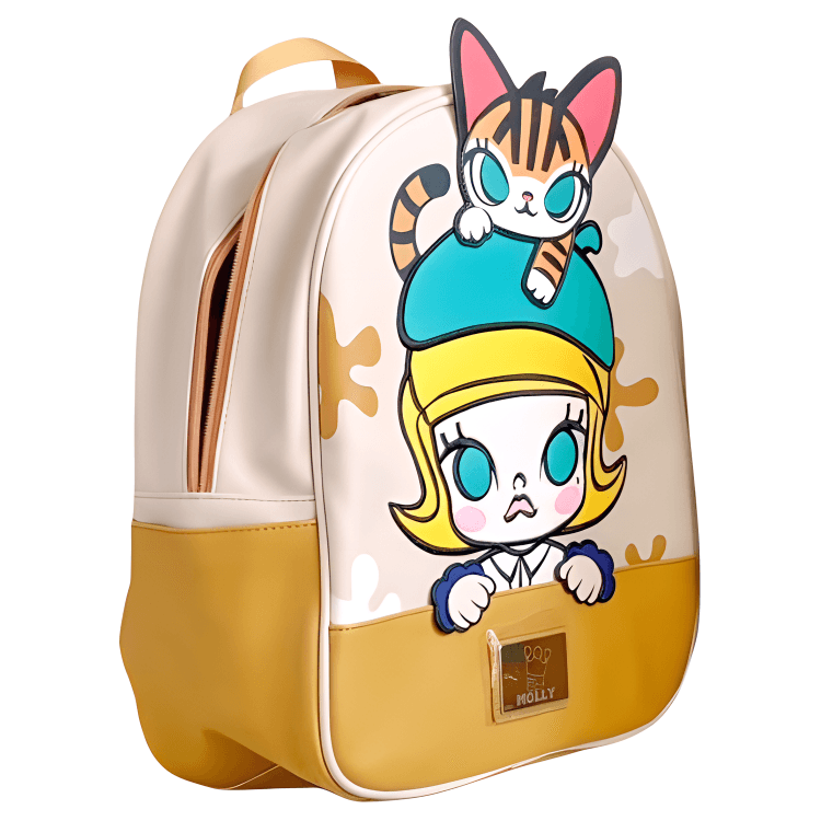 POP MART Amusement Park Collection Молли Ограниченный кожаный рюкзак Трендовые продукты - изображение 3