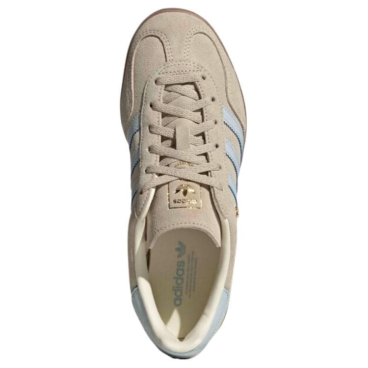 Кроссовки Adidas Originals GAZELLE INDOOR Кожаные кеды немецкой армии (GAT) Женские Светлый хаки - изображение 4