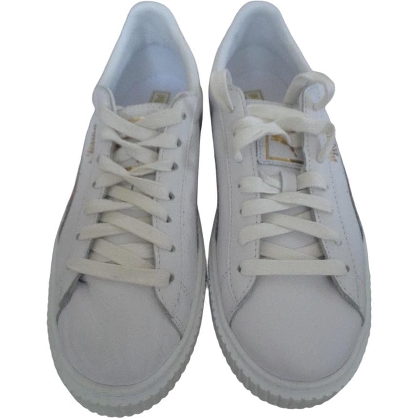 Кроссовки PUMA BASKET PLATFORM Низкие Кроссовки для скейтбординга Белые Детские - изображение 3
