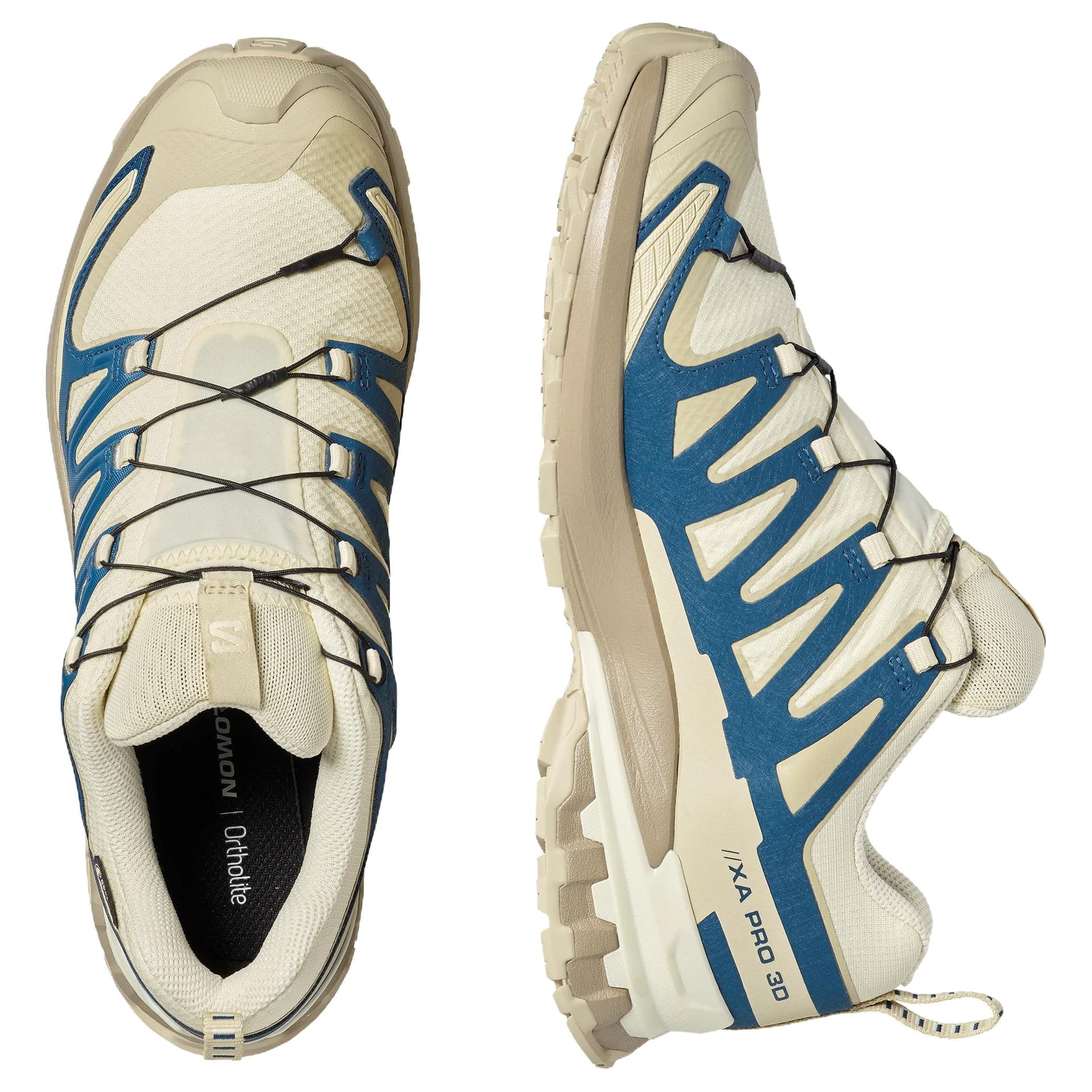 Кроссовки Salomon XA Pro 3D V9 Ткань Альпинистское приключение Обувь Мужская Бежевая - изображение 4