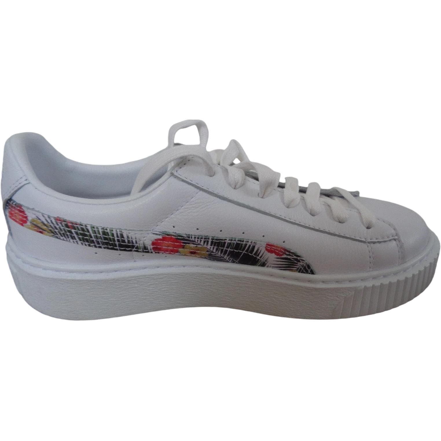 Кроссовки PUMA BASKET PLATFORM Низкие Кроссовки для скейтбординга Белые Детские - изображение 2