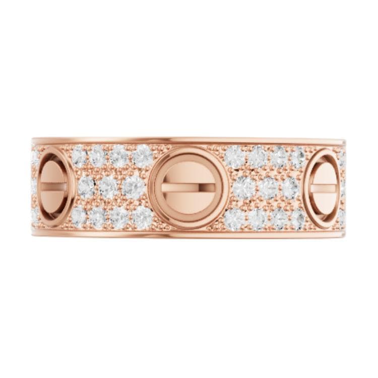 Кольцо Cartier Love Ring 18K Rose Gold Full Diamond - изображение 3