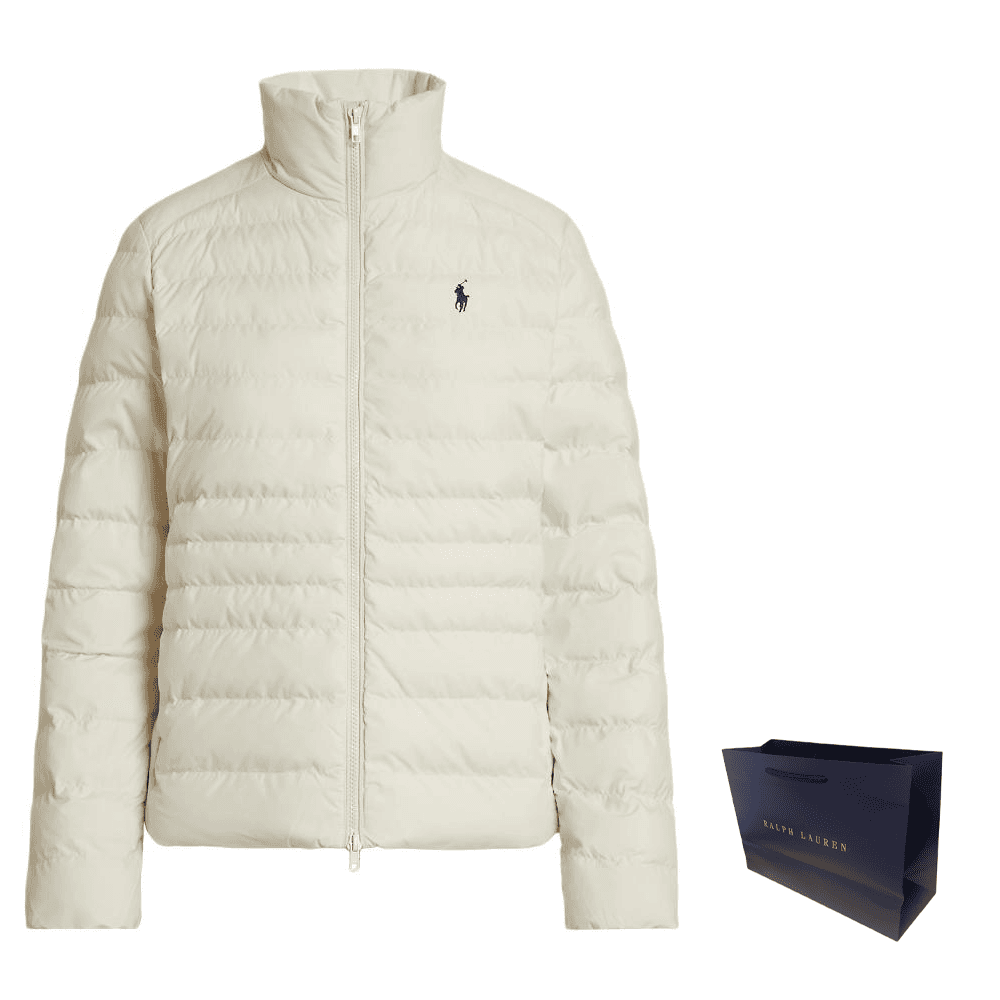Polo Ralph Lauren Хлопковый пуховик Прямой крой Версия Женская Кремовый Белый - изображение 5