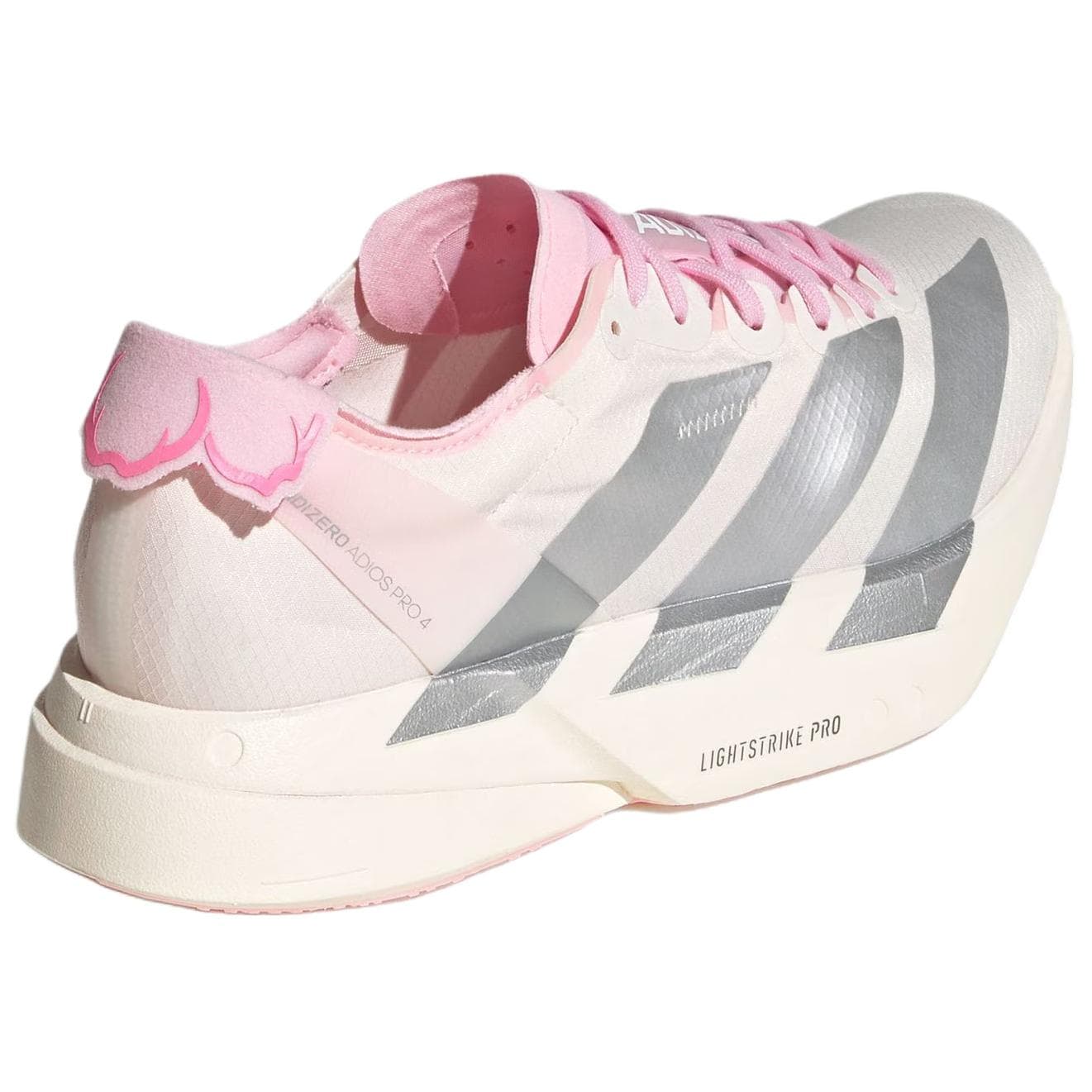Кроссовки для бега Adidas Adizero Adios Pro 4 Комфортная ткань Low Топ Марафон Беговые кроссовки Women's White Серебристo-розовый - изображение 3