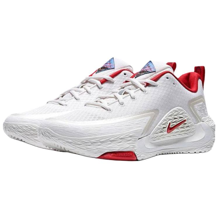 Кроссовки для баскетбола Nike S.T. GLOW Low Топ Баскетбольные кроссовки Мужские Белые Красные - изображение 3