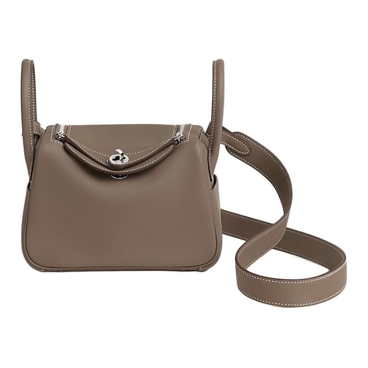Сумка через плечо HERMES Lindy 12 Swift 18 Etoupe - изображение 1