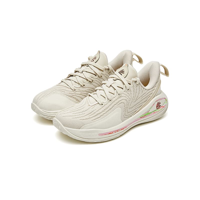 Кроссовки для баскетбола Under Armour Curry Flow 12 Удобные Баскетбольные Кроссовки Бежевые Детские - изображение 2