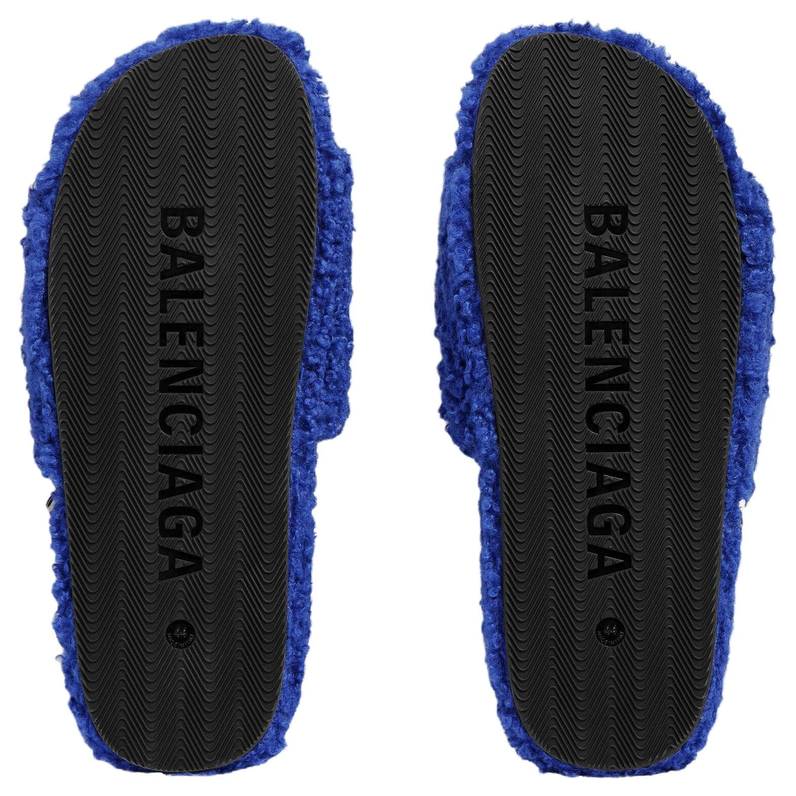 Сандалии Balenciaga Furry Шлепанцы Мужской Синий - изображение 4