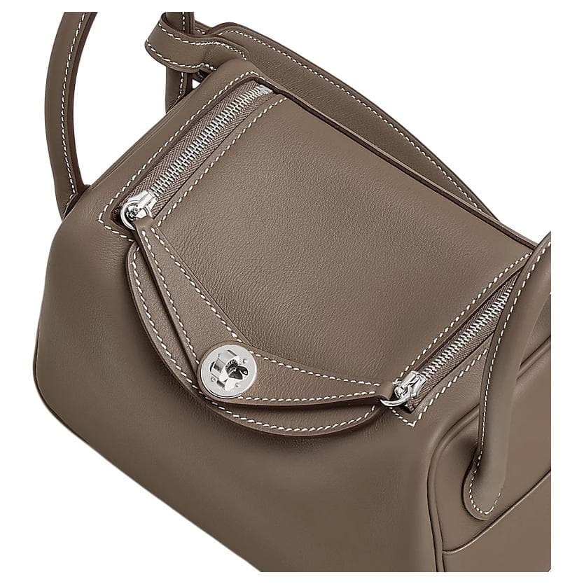 Сумка через плечо HERMES Lindy 12 Swift 18 Etoupe - изображение 4