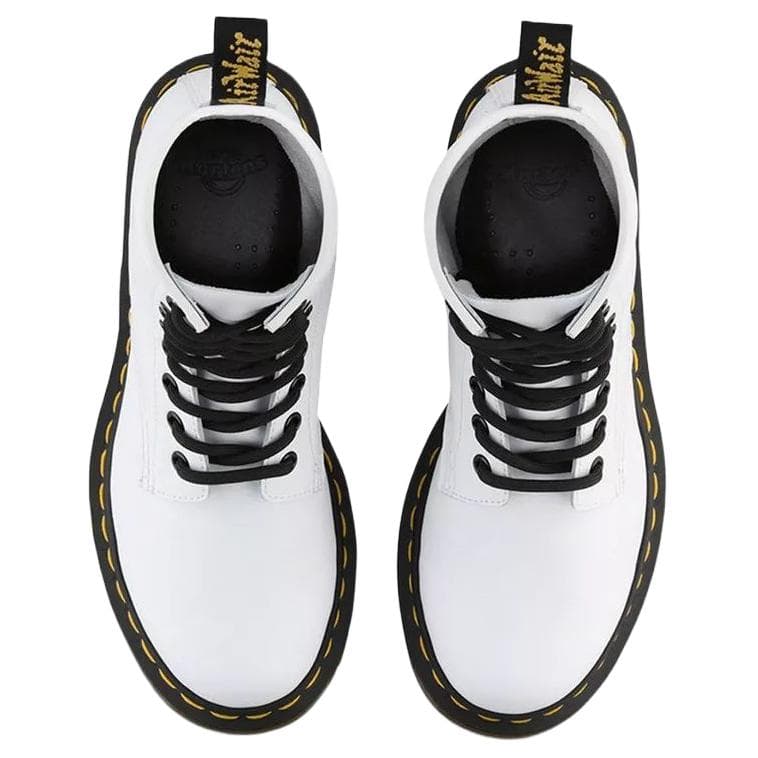 Ботинки Dr.Martens 1460 Женские белые кожаные армейские ботинки - изображение 4